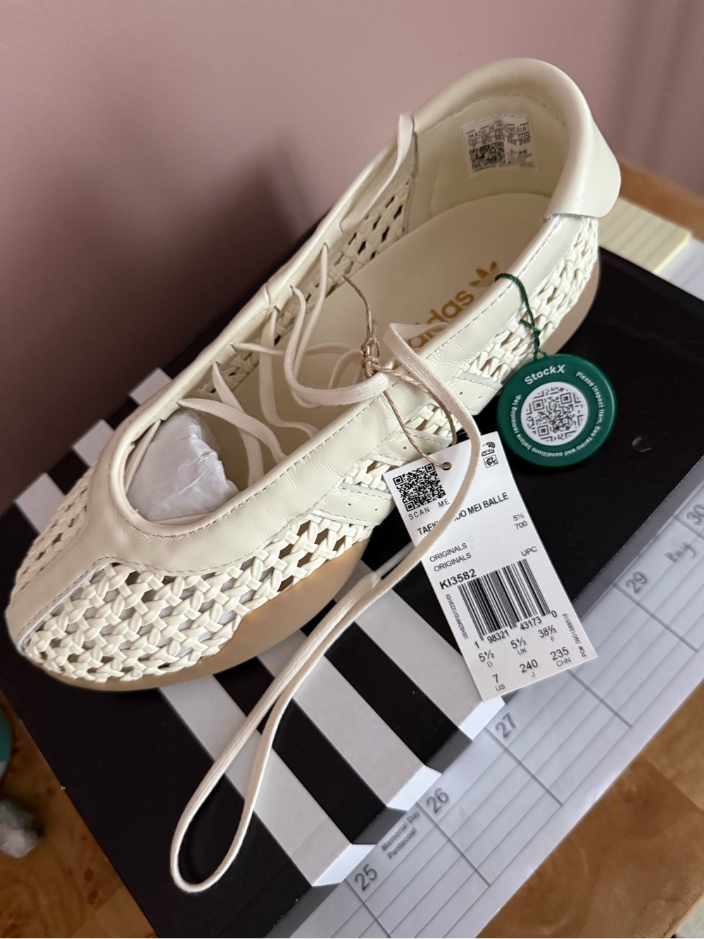 adidas Women’s Cream Taekwondo Mei Woven Lace-Up Flats